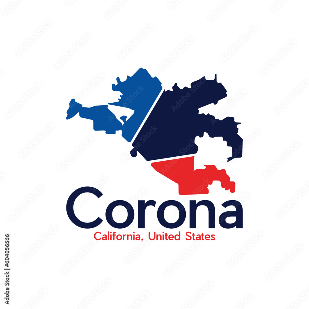 Corona City Map Geometric Illustration Design