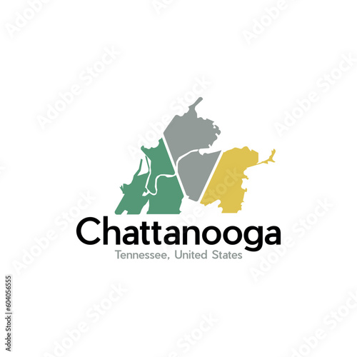 Chattanooga City Map Modern Geometric Creative Logo