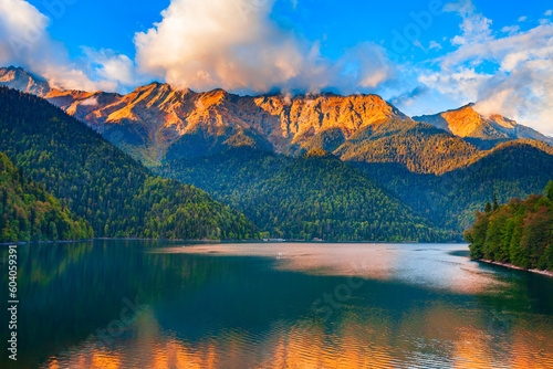 Lake Ritsa panoramic view  Abkhazia