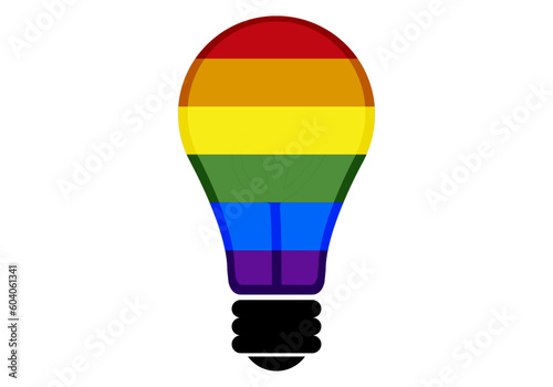 Bombilla con la bandera lgbtiq+.