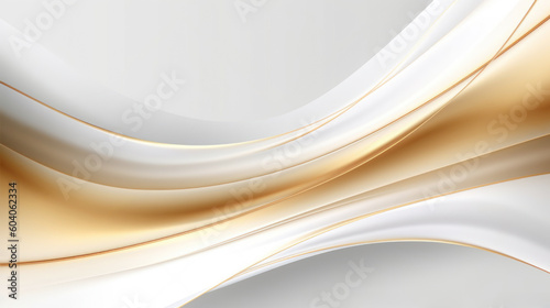 Abstract white background with gold dynamic effect. Motion Illustration. Trendy gradients. Can be used for advertising, marketing, presentation. AI generate 