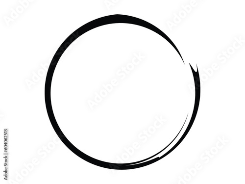 Grunge circle made of black paint.Grunge circle made of black ink.