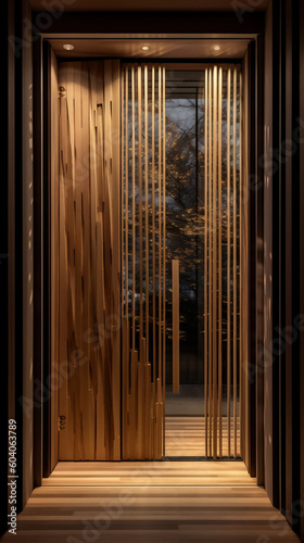 Closeup interior details  wooden structure design