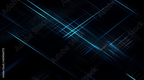 Blue lines on a black background. Created with Generative AI tools.