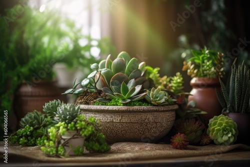 Houseplant Succulents, with various colors 