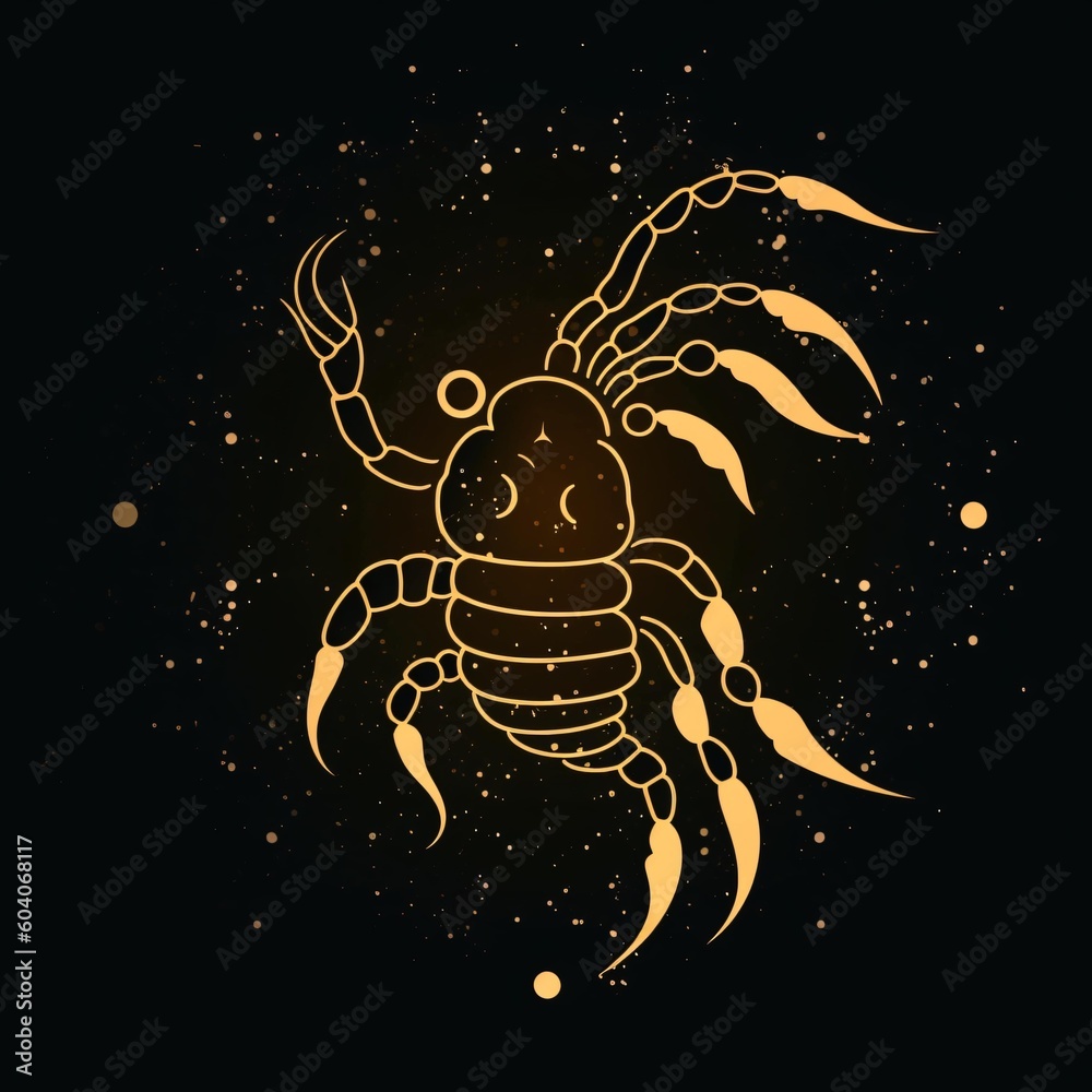 Scorpio Zodiac sign background wallpaper design illustration, stars in the sky, Generative AI Scorpio Zodiac sign background wallpaper design illustration, stars in the sky, Generative AI