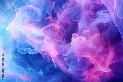 Multicolored abstract smoke on black background  AI Generated