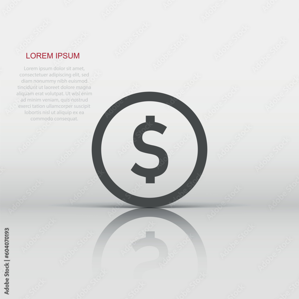 Coins stack icon in flat style. Dollar coin vector illustration on white isolated background. Money stacked business concept. Coins stack icon in flat style. Dollar coin vector illustration on white isolated background. Money stacked business concept.