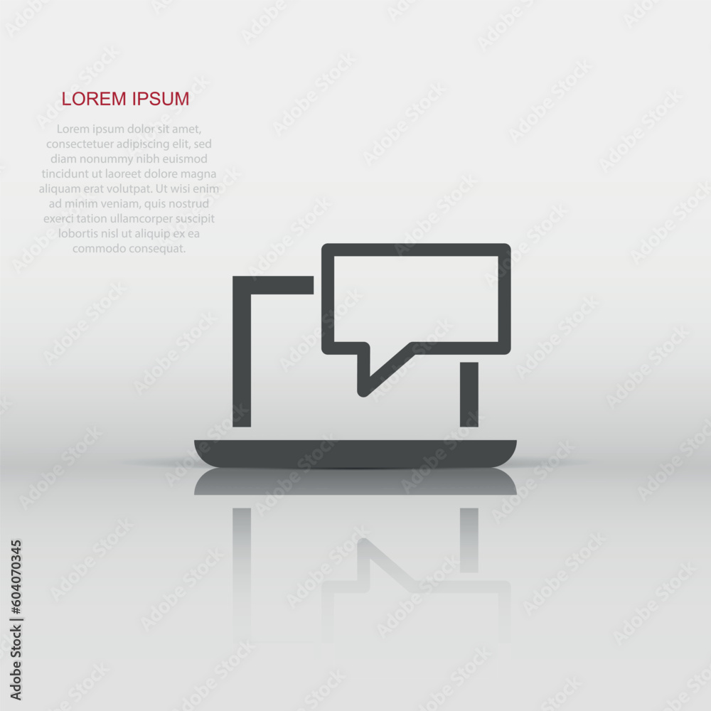 Online training process icon in flat style. Webinar seminar vector illustration on white isolated background. E-learning business concept. Online training process icon in flat style. Webinar seminar vector illustration on white isolated background. E-learning business concept.