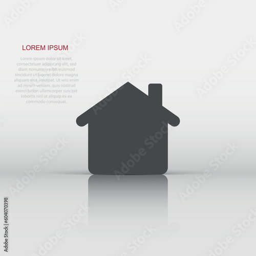 House building icon in flat style. Home apartment vector illustration on white isolated background. House dwelling business concept.