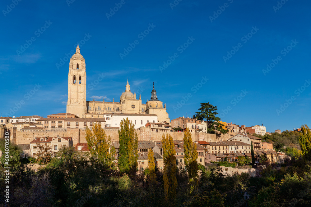 Segovia Cathedral - Gothic-style Roman Catholic cathedral located in the square Plaza Mayor square of the city of Segovia, in the community of Castile-Leon, Spain. Landmark and travel destination 