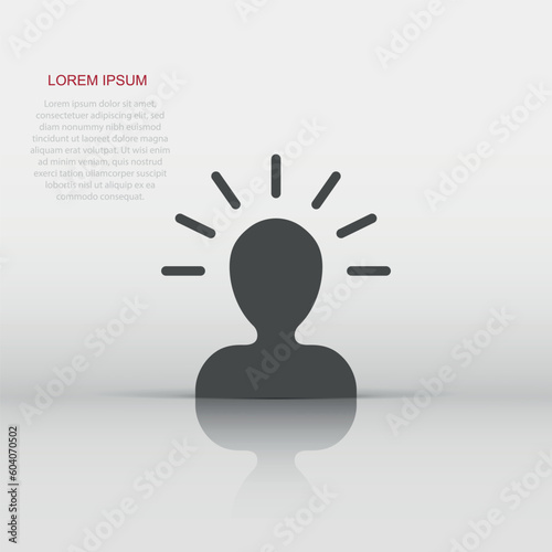 Mind people icon in flat style. Human frustration vector illustration on white isolated background. Mind thinking business concept.