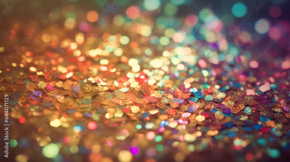 Colorful  glitter lights defocused background, beautiful bokeh backdrop