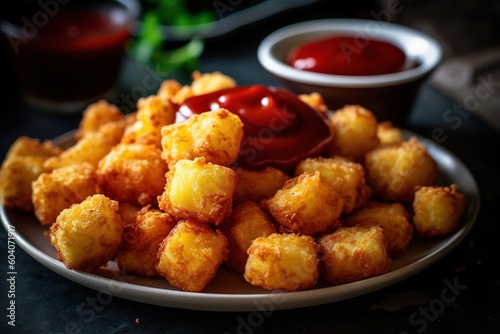 a plate of crispy tater tots on a plate 
