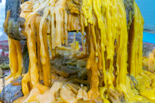 mix of orange and yellow candle dripping