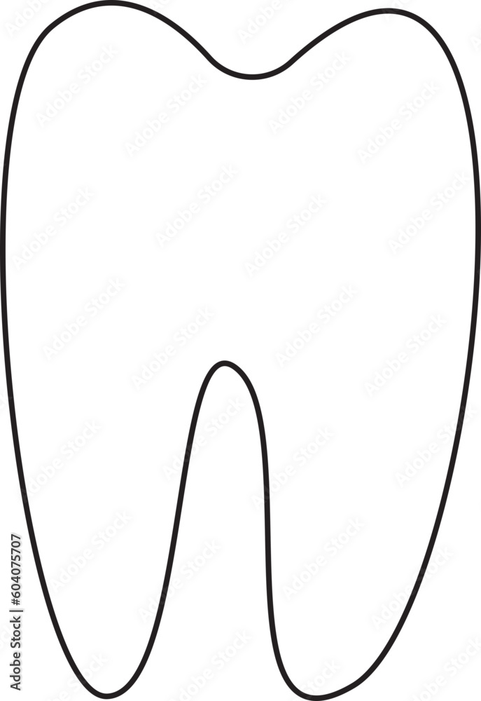Tooth icon hand drawn line art outline Tooth icon hand drawn line art outline