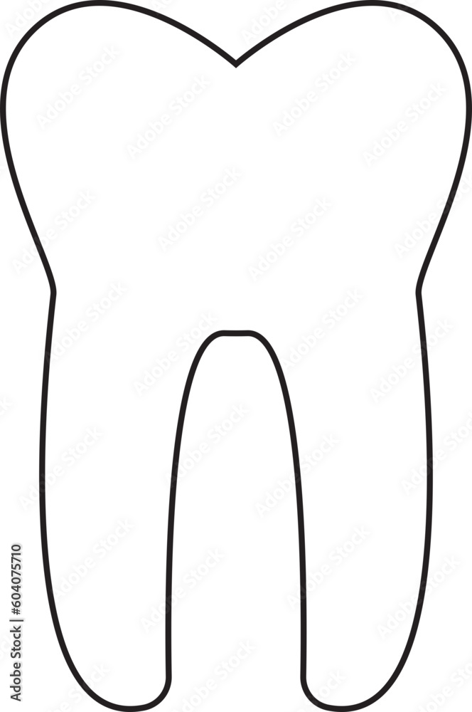 Tooth icon hand drawn line art outline Tooth icon hand drawn line art outline
