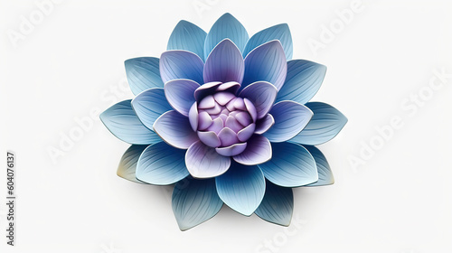 blue lotus flower on white background 3d photo