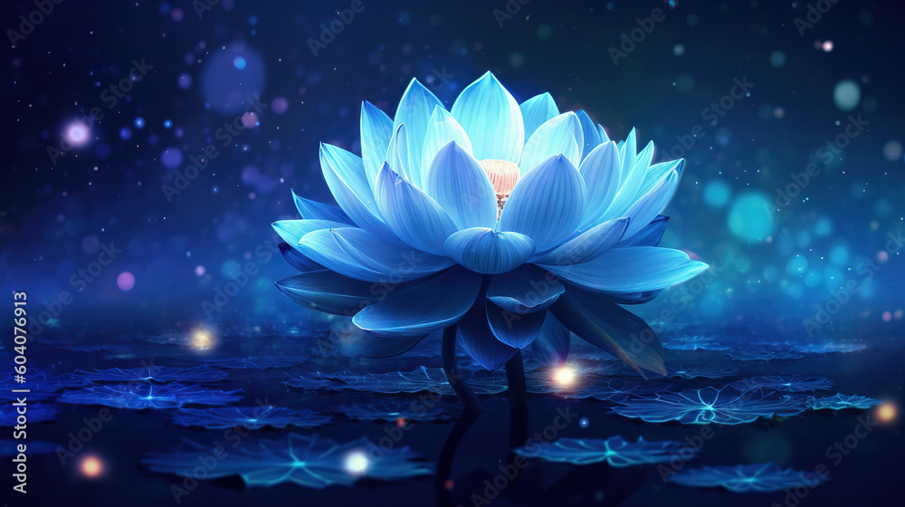 Peaceful Path Water Lily Flower Night Light