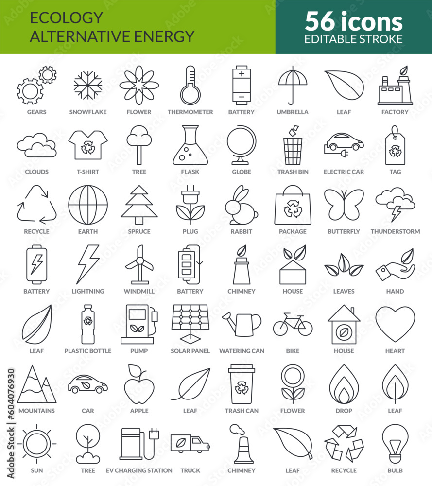 Big set of 56 Eco friendly related vector icons. Big set of 56 Eco friendly related vector icons.