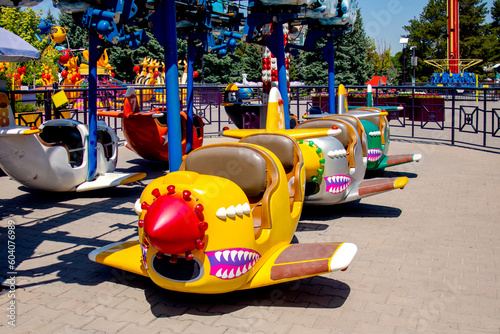 Wallpaper Mural empty children's attraction colored airplanes Torontodigital.ca