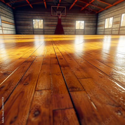 the floor a basketball court © digitizesc