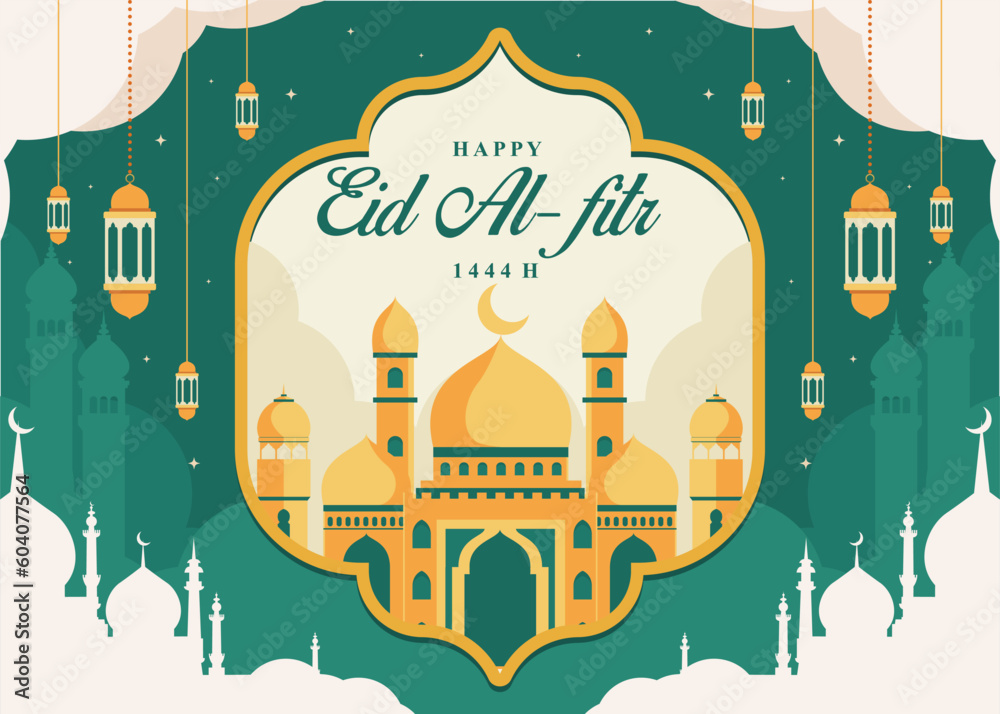 
Eid al-fitr vector background. Islamic illustration for holiday background. Fit for banner, backdrop, greeting card, cover. Vector eps 10.