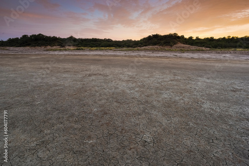 Cracked earth, desertification process, La Pampa Province, Patagonia, Argentina. photo