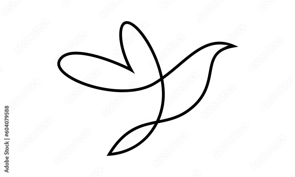 Abstract Bird Logo Line Art Silhouette Abstract Bird Logo Line Art Silhouette
