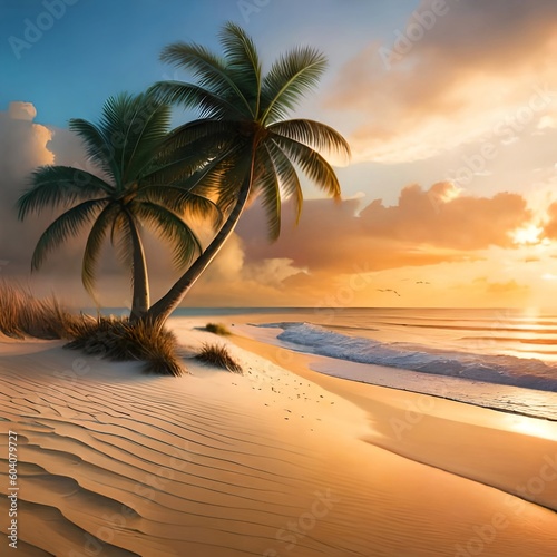 Palm trees on a beautiful tropical beach