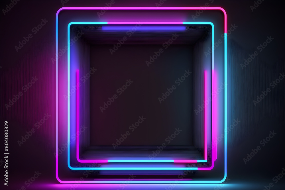 3d render, glowing pink blue neon lines, rounded geometric blank frame, isolated on black background. Ultraviolet spectrum. Cyber space. Abstract futuristic wallpaper 3d render, glowing pink blue neon lines, rounded geometric blank frame, isolated on black background. Ultraviolet spectrum. Cyber space. Abstract futuristic wallpaper