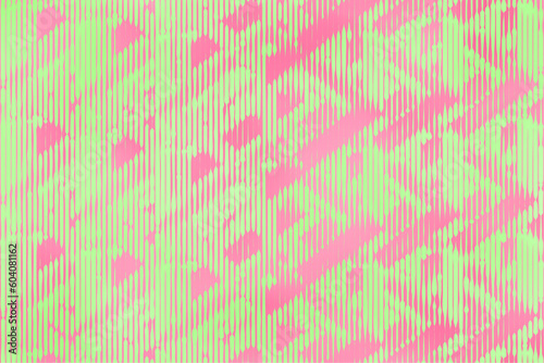 Chartreuse green and pink geometric pattern background in retro halftone style