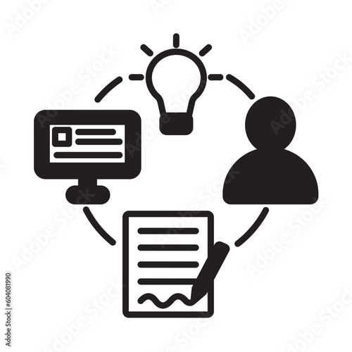 Solid Line COPYWRITING PROCCESS design vector icon design vector line icon svg