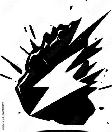Rock - Minimalist and Flat Logo - Vector illustration
