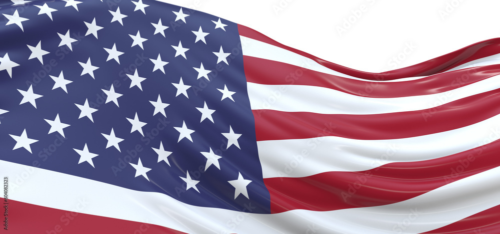 Obraz premium Symbolic Resilience: Stunning 3D USA Flag Portrays Resolute Spirit
