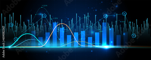 High-tech stock trading graph display background technology electronics
