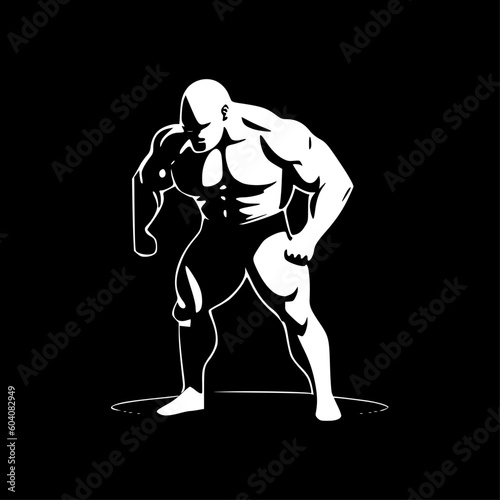 Wrestling | Black and White Vector illustration