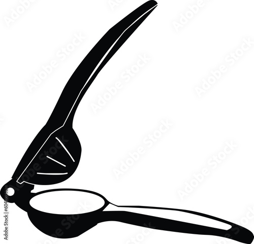 lemon squeezer icon. fruit squeezer sing. manual hand press symbol. flat style.