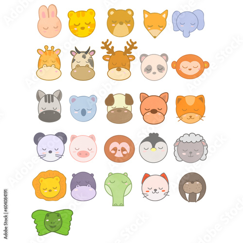 set of funny animals