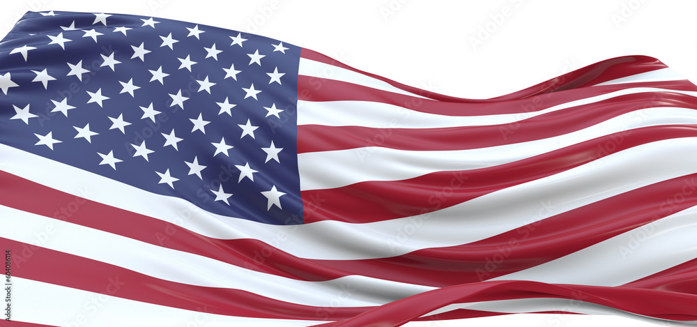 Obraz premium Digital Glory: Mesmerizing 3D USA Flag Embodies American Heritage