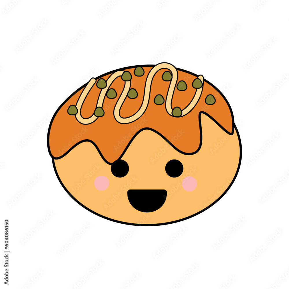 Fototapeta premium Cute Doodle Japanese Food Illustration