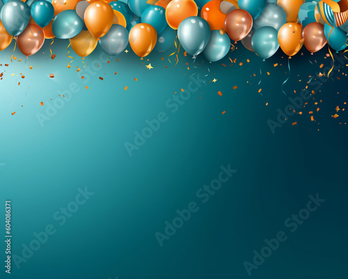 Wallpaper Mural Happy Birthday celebration background with empty space for text, Balloons, and Confetti for Joyful Celebrations Torontodigital.ca