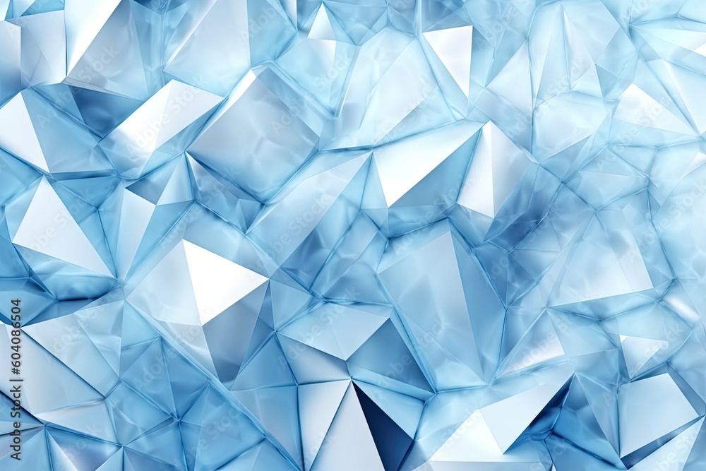 Beautiful futuristic Geometric background - ice light blue and white tones - Generative AI Beautiful futuristic Geometric background - ice light blue and white tones - Generative AI