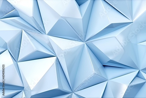 Beautiful futuristic Geometric background - ice light blue and white tones - Generative AI