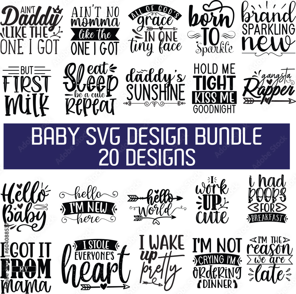 Fototapeta premium Baby svg design bundle
