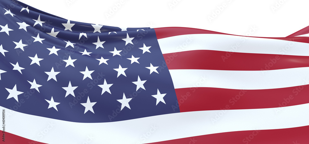 Obraz premium United States flag isolated on white banner