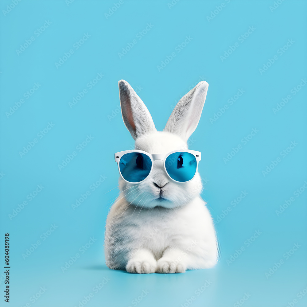 Fototapeta premium white rabbit with a background