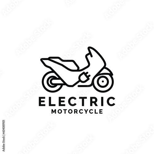 Electric motorcycle logo design vector