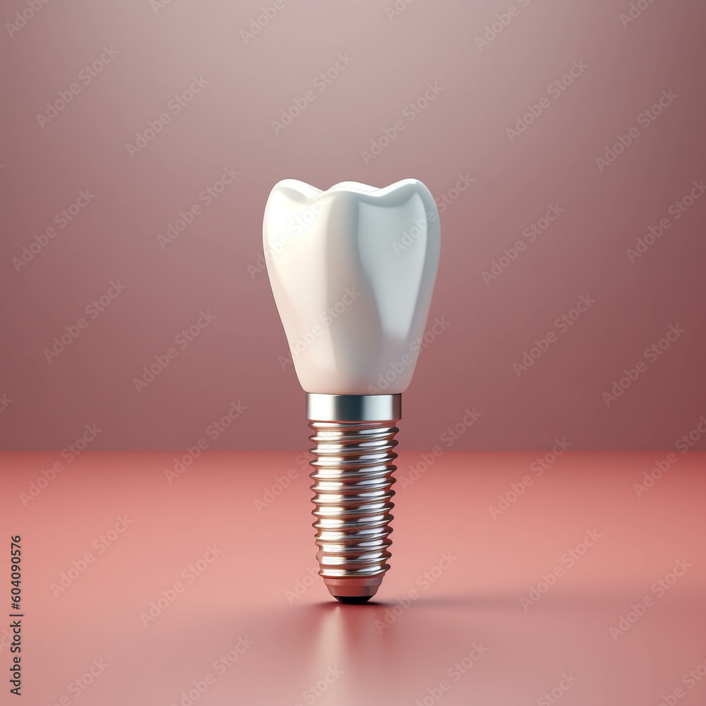 Close up of dental teeth implant. 3D rendering. Close up of dental teeth implant. 3D rendering.