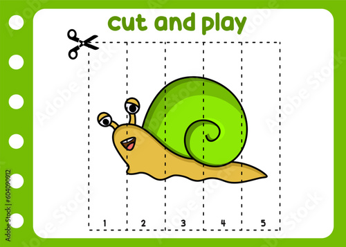 cut and play cute snail. game for kids .